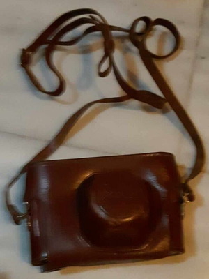 Leather case for Zorki camera used, vintage Russian original