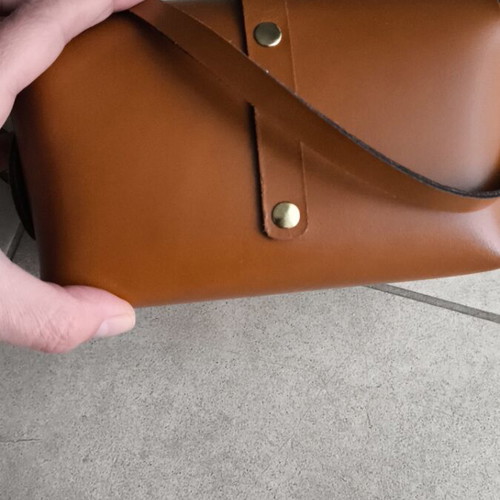 Camel crossbody bag real leather like new