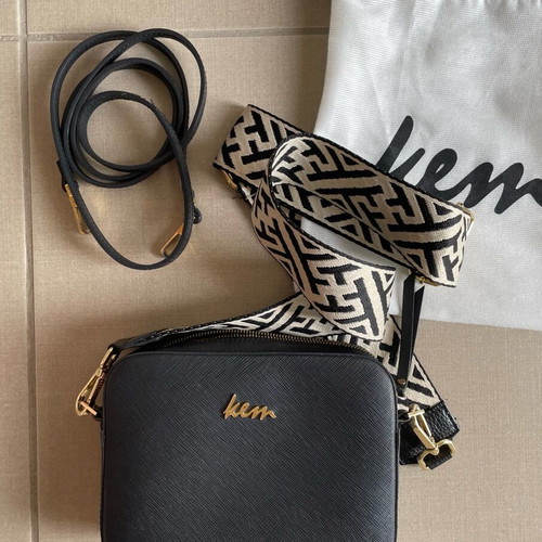 Kem crossbody bag black like new with two straps