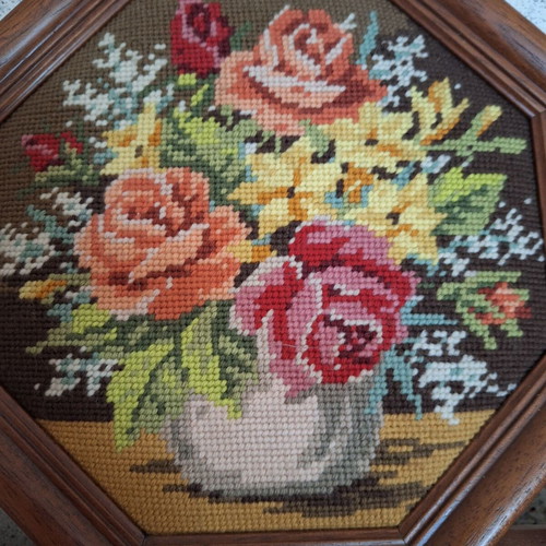 Two German Junghans Wolle embroidery tapestries with certificate