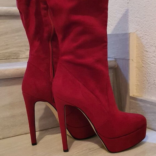 Makis Fardoulis tall boots new, wine red size 36