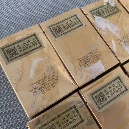 Astor empty cigarette packs used, pack of 10 from 1982