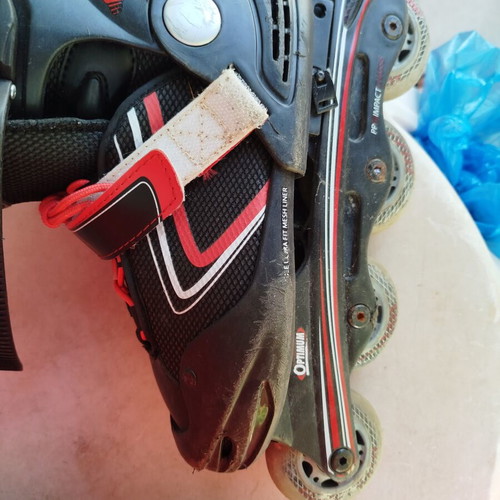 Optimum Inline Skates used, black with red details, size 36-39