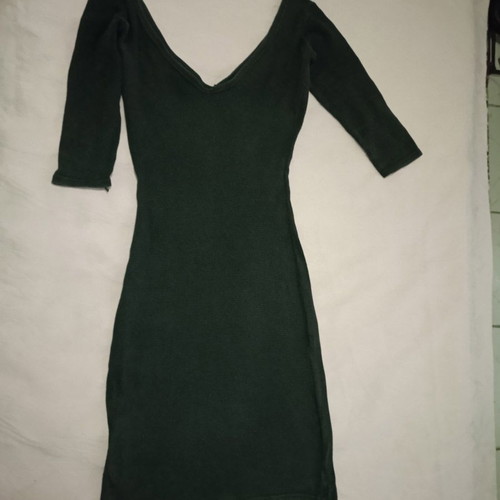 Vintage 90s/Y2K rib mini dress used, charcoal dark gray, small