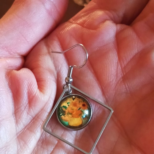 Vincent Van Gogh Sunflowers Earrings Set new, stainless steel