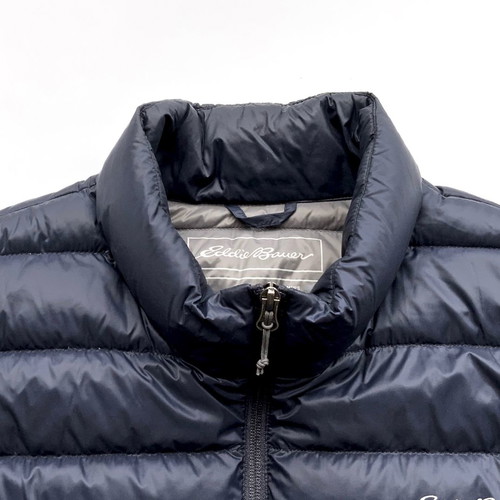 EDDIE BAUER Men's Sleeveless Blue Goose Down Jacket Lightweight - Goose Down ULTRALIGHT - Size L