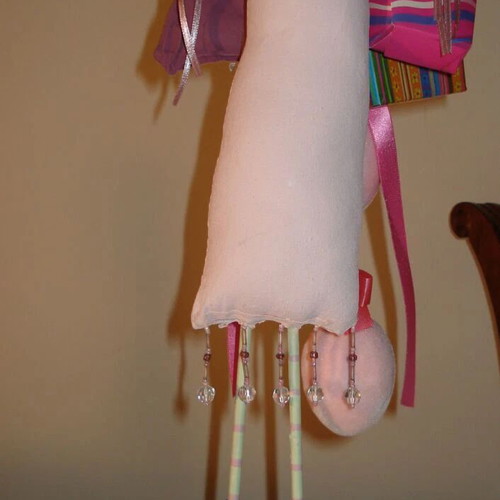 Vintage Decorative Fabric Doll Primitive Folk Art Lady Shopper Dan DiPaolo Style