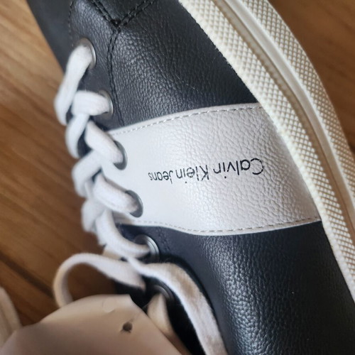Calvin Klein leather unisex sneakers new, black and white