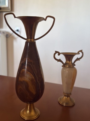 Brass Amphorae with Natural Stone used