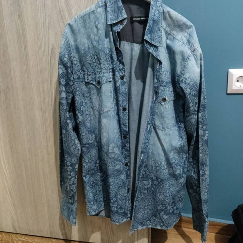 Denim Shirt with Pattern Used, Size M