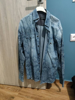 Denim Shirt with Pattern Used, Size M