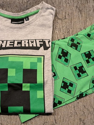 Minecraft pajamas for 9-10 years, thin, spring and autumn, like new