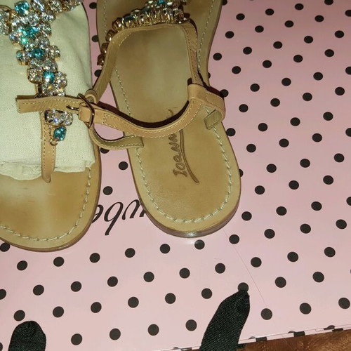 Ioannis women's sandals like new, size 38, beige with stones