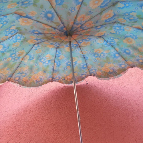 Umbrella 1960 vintage used with double fabric