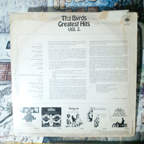 The Byrds Greatest Hits Vol 2 vinyl record used, folk