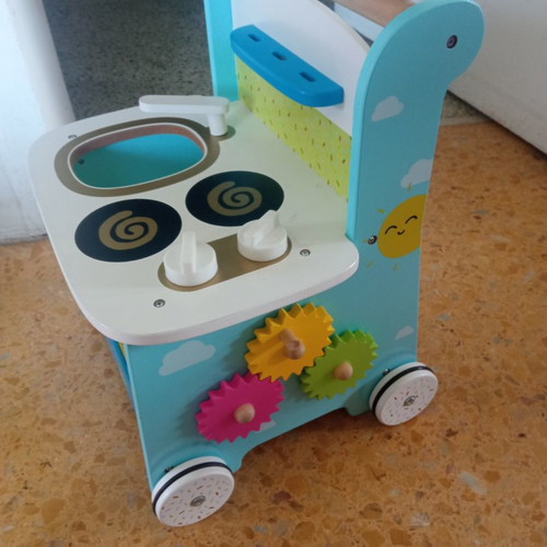 Wooden kitchen with wheels by elc like new