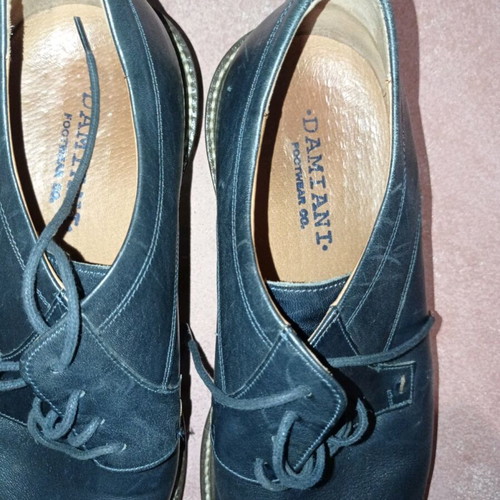 Damiani leather men's shoes used, blue, size 41, derby style