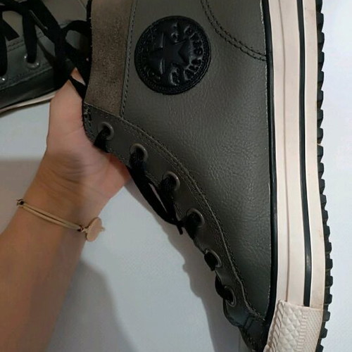 Converse All Star leather sneakers used, gray, size 37