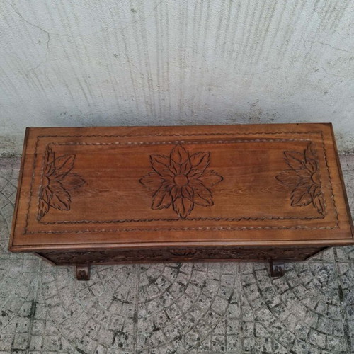 Handcrafted carved Metsovo chest with handles