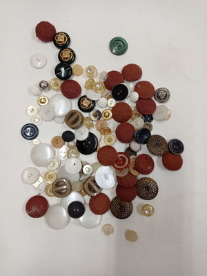 Vintage buttons used, assorted and many