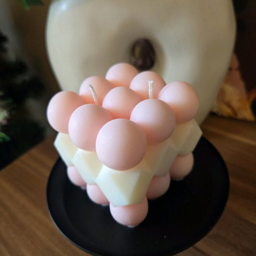 Large Bubble Candle custom made from soy wax with two wicks