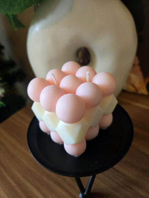 Large Bubble Candle custom made from soy wax with two wicks