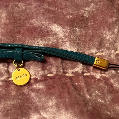 Prada Cell Phone Charm saffino leather turquoise like new
