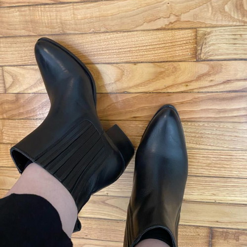 Tsouderos leather boots like new, size 38, black