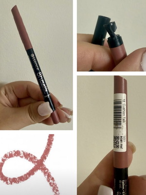 Essence 8H Matte Comfort Lipliner no.12 Cushion Talk with sharpener
