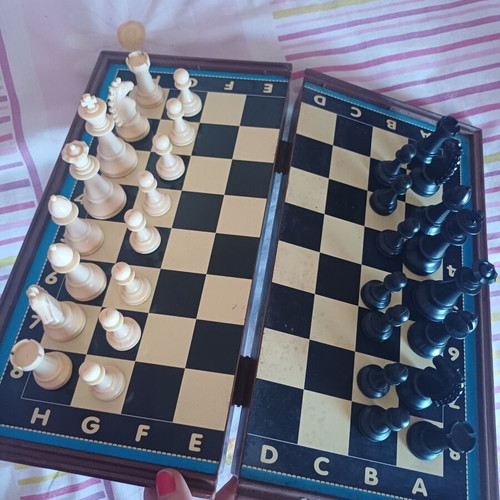 Board game set 3 in 1 chess, checkers, backgammon portable magnetic