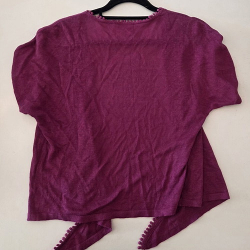 Laura Ashley Weekend Purple Knit Tie Front Cardigan like new