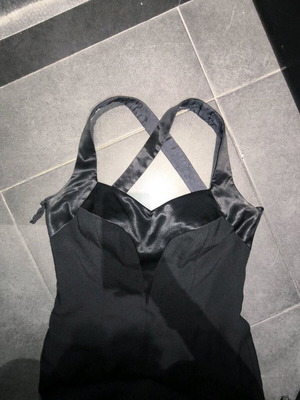 Chris Adams black vintage mini dress like new with crossback design