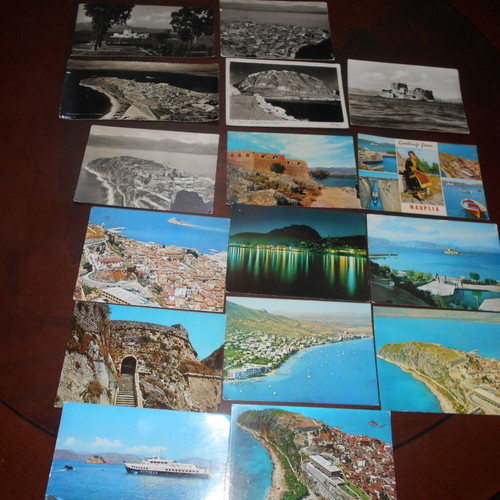 Nafplio postcards used, pack of 16, 1960s