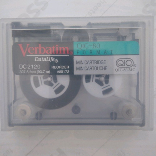 Verbatim DataLife DC2120 Mini Data Tape Cartridge used, QIC-80 format, 120mb