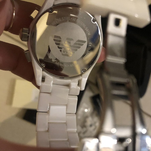 Emporio Armani AR1403 Ceramic Wristwatch new unisex white