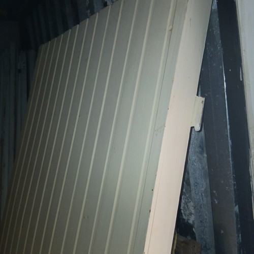 Ramote door 77 cm x 2.03 m used, white inside beige outside