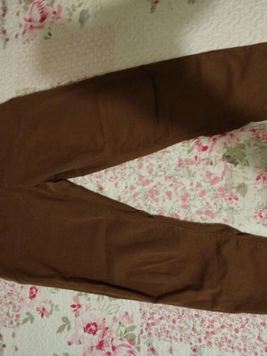 Bershka high-waist pants used, size 40, taupe color