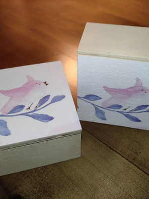Wooden decorative boxes like new, set of 2