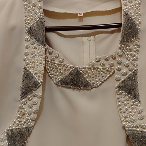 Beige Abiye Dress Set with Bolero Size M like new