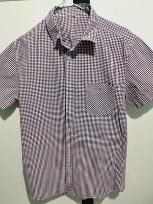 Πουκάμισο κοντομάνικο μεταχειρισμένο με μπλε και κόκκινα τετράγωνα, μέγεθος M