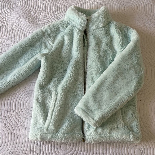Fur jacket size 8, turquoise