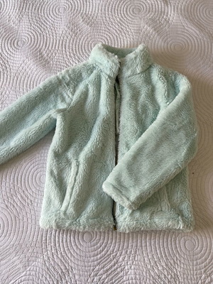 Fur jacket size 8, turquoise
