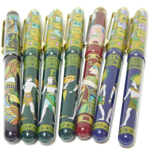 Set of 7 Souvenir Pens with Ancient Egypt Pharaoh Theme, Collectible