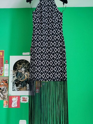 Statement dress H&M Coachella size XS new, black and white
