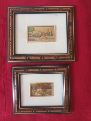 Italian chromolithographs used, set of 2 framed prints