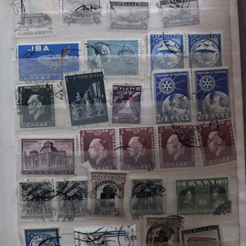 Stamps collection in album, 11 sheets
