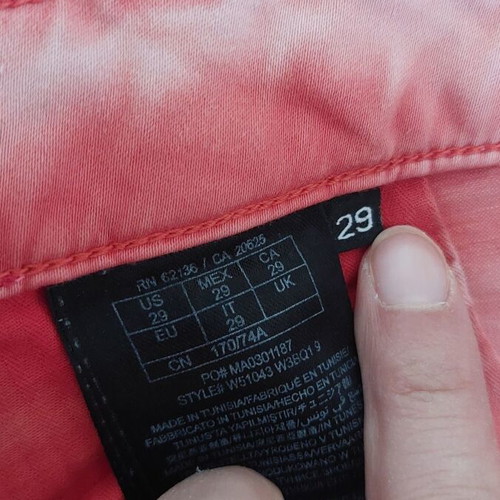 Guess women's jeans like new, size 29, red watermelon color