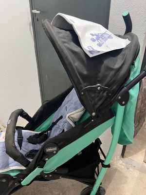 Chicco baby stroller like new, green veraman and black