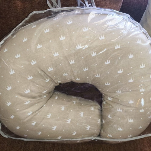 Lorelli Happy Latte with Crowns Nursing Pillow new, double-sided