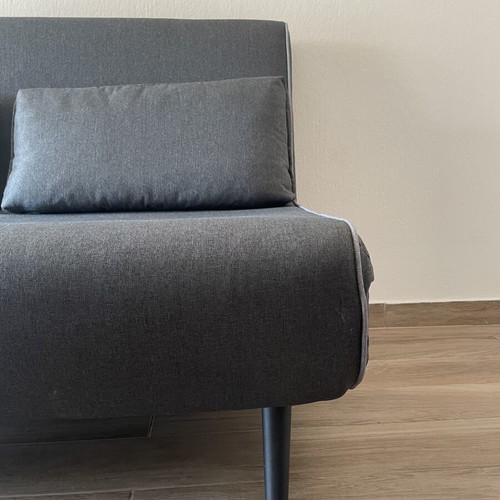 Two-seater sofa bed dark gray, like new
